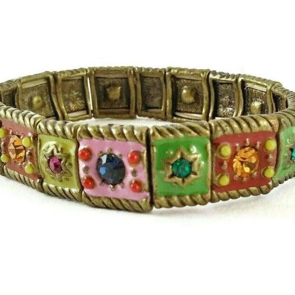 Women's Bracelet Copper Stones Boho Hippie Jewel Style Hand Trinket Gift for Her - Picture 2 of 7